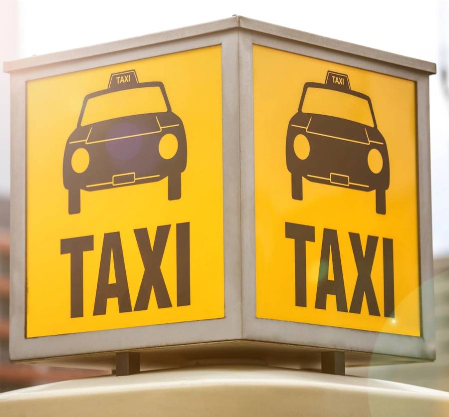 german vintage taxi sign